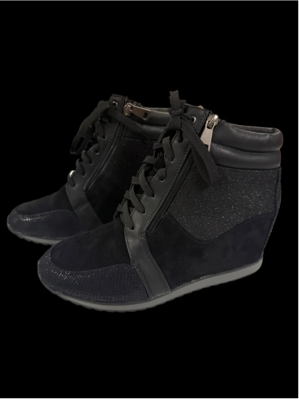 Women's Forever Link Wedge Sneakers Black Size 9